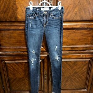 Hollister Dark Blue Distressed Skinny Jeans